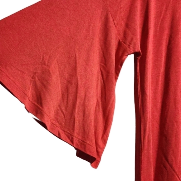 D2 by Diane Gilman short sleeve top tunic color rust size large - Picture 2 of 4